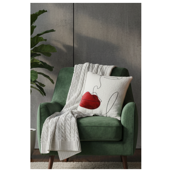  SADAF Abstract Silhouette Pillow - White 