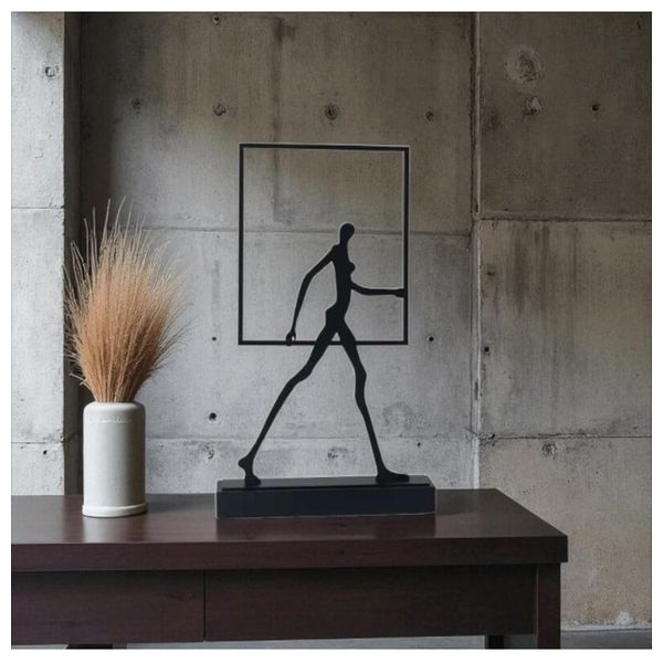  SADAF HT191-1- Abstract Silhouette Figure Decorative Sculpture - Black 