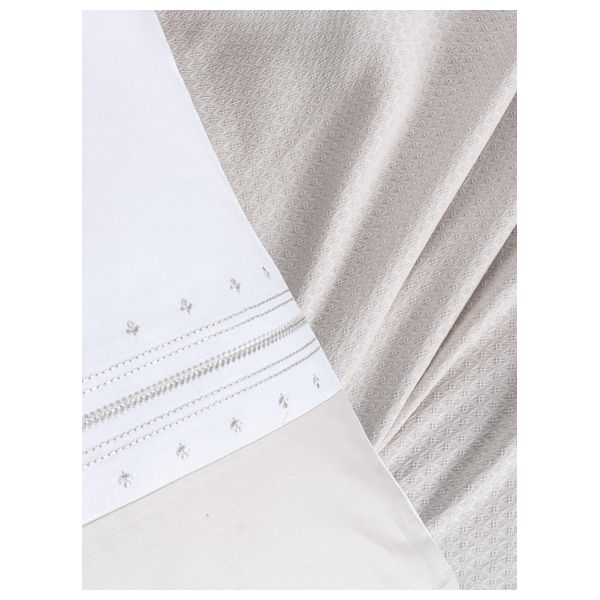  SADAF Bedspread Set, Double , 220 x 230cm - 6 Piece - Stone 