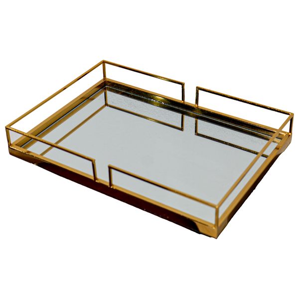 صدف صينية تقديم - 38×26×6.5 سم - D40Mirror - ذهبي