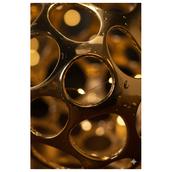  صداف كرة زخرفية مفتوحة بنمط مخرم - HY110 - ذهبي 