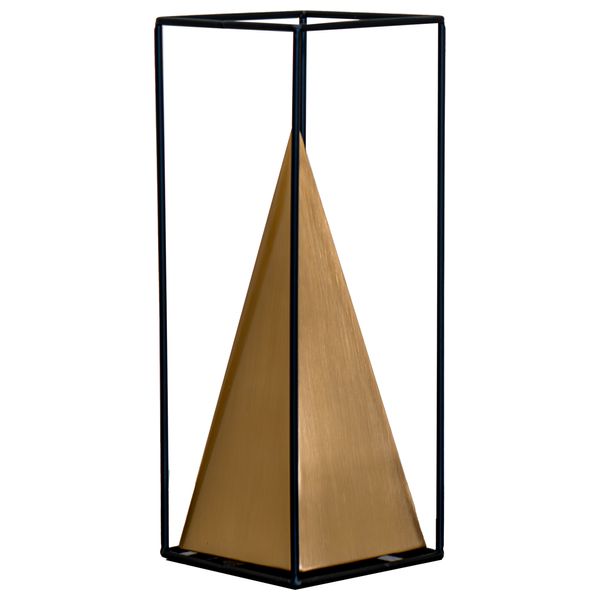  SADAF Large Minimalist Pyramid in Cube Cage Sculpture - D612A 