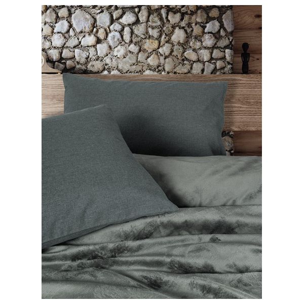 صدف طقم غطاء لحاف مزدوج 220 × 200 سم - 4 قطع - رمادي 
