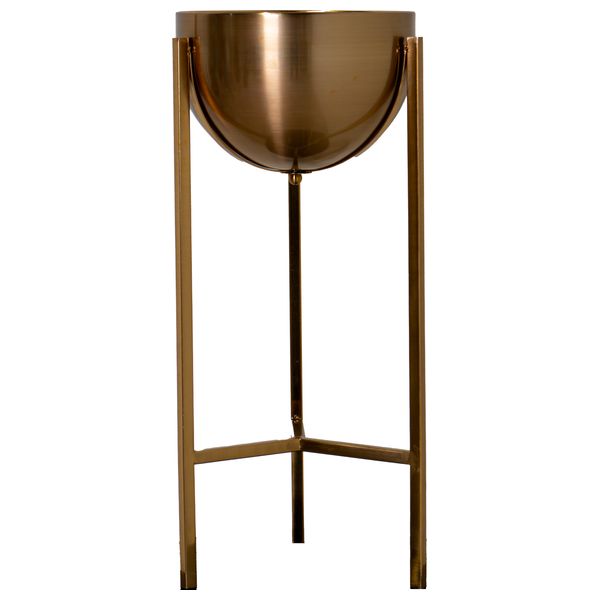  SADAF Short Modern Gold Planter on Stand - D90C 