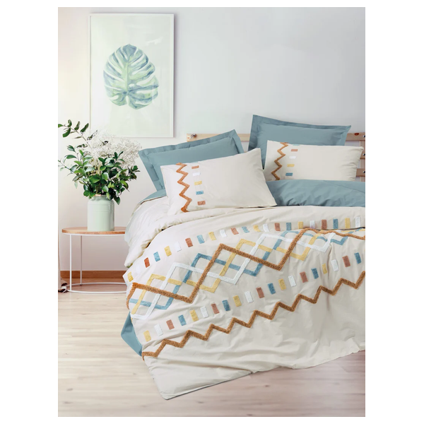  صدف طقم غطاء لحاف مزدوج 220 × 200 سم - 6 قطع - بنعناع 