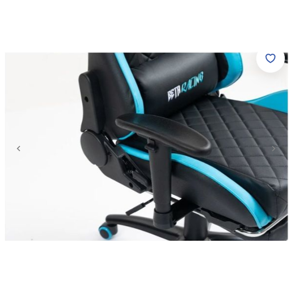 كرسي ألعاب نور أربيل - جلد PVC ومسند قدم قابل للسحب - إمالة 135° - عجلات صامتة - اسود