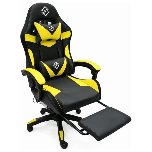  Noor Erbil Professional Leather Gaming Chair - RGB Lighting - Massage & Adjustable Footrest 