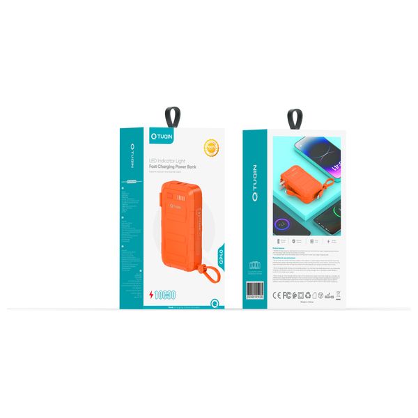  باور بانك كيو-توكين QP40 - برتقالي - 10000mAh 