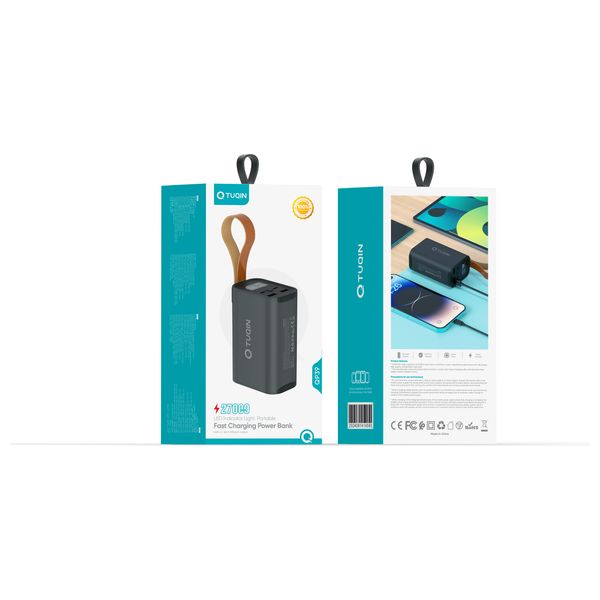 باور بانك كيو-توكين -  27000mAh -  اسود - QP39