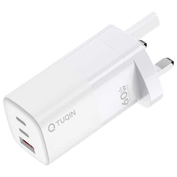  شاحن كيو-توكين مزدوج - يو اس بي سي و يو اس بي - أبيض 