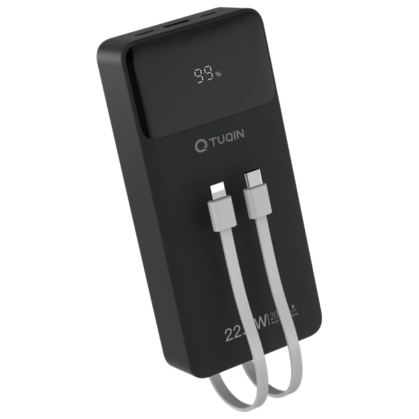 باور بانك كيو-توكين -  20000mAh -  اسود - QP16