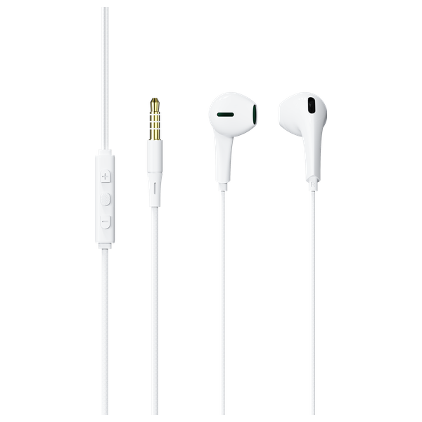 سماعة رأس داخل الاذن سلكية  كيو-توكين - نوع الموصل دبوس 3.5 مم - 1.2 متر - أبيض