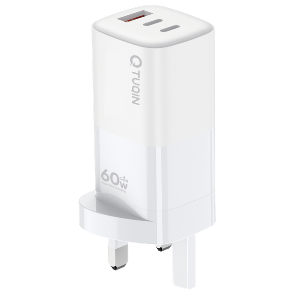  شاحن كيو-توكين مزدوج - يو اس بي سي و يو اس بي - أبيض 