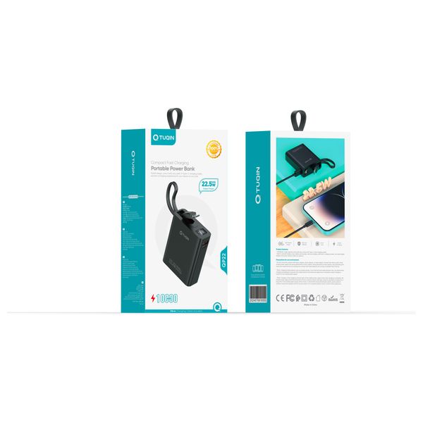  باور بانك كيو-توكين  - 10000mAh - اسود - QP22 