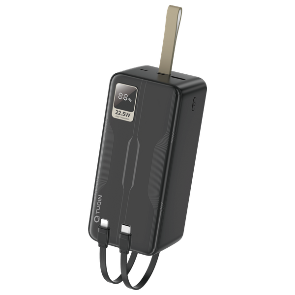 شاحن محمول كيو-توكين - 45000 مللي أمبير - شحن سريع متعدد المنافذ - أسود