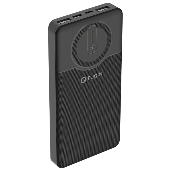 شاحن محمول كيو-توكين - 10000 مللي أمبير - شحن سريع - أسود