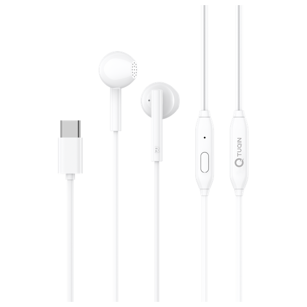 Q-TUQIN - Wired In-Ear Headphones - Type-C - 1.2m - White