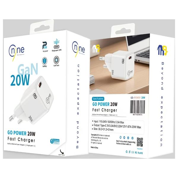Nine CH 016 - Wall Charger - 20W - White