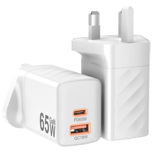 Nine CH 012 - Wall Charger - 2 in 1 - 65W - White 