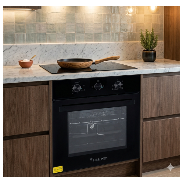  Libronik LC-808-GLG - Built-In Gas Oven - Black Glass - 50 - 250 °C Temperature Range - Black 