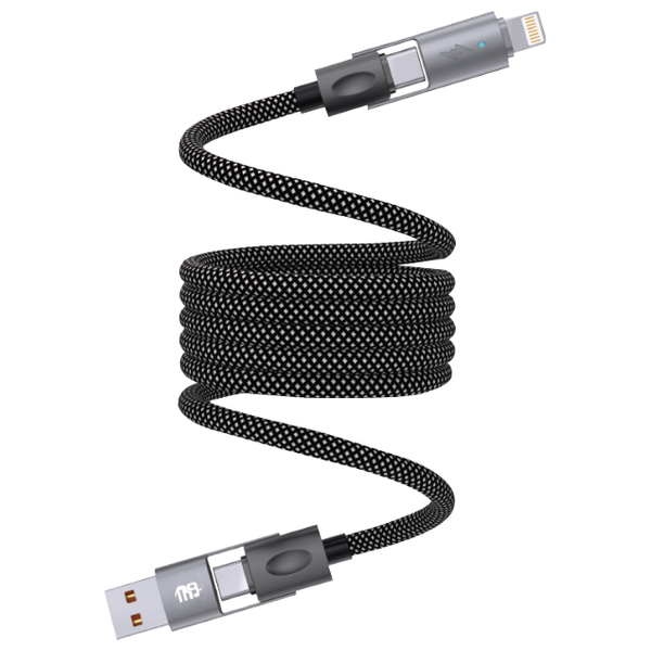 كيبل 4 في 1 ناين - CL 001 - بقوة 65 واط - بطول 1 متر - ابيض