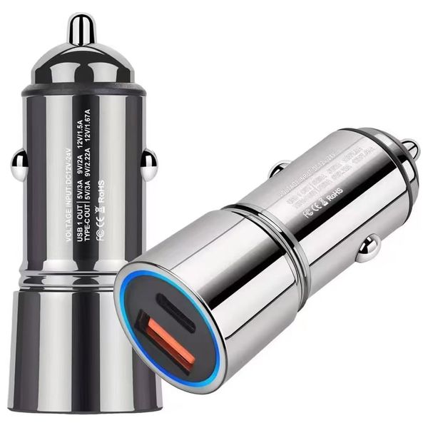 Nine CH 007 -  Car Charger - 2 port - 52W - Silver