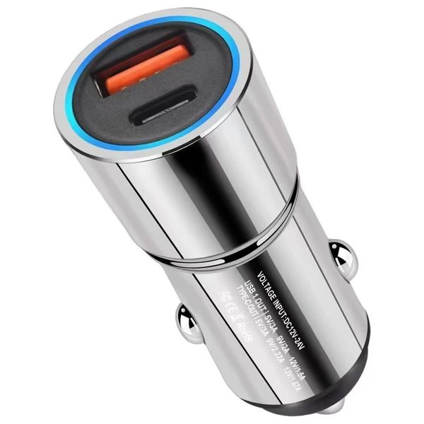  Nine CH 007 -  Car Charger - 2 port - 52W - Silver 