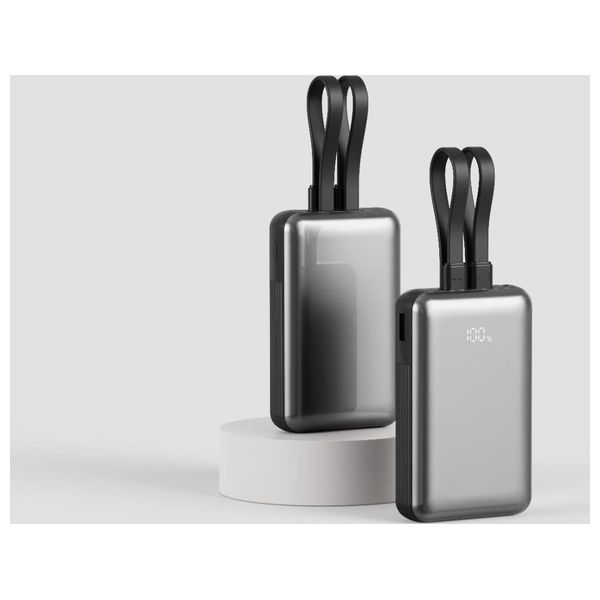  شاحن محمول ناين - PB 005 - بطارية بحجم 10000 مللي امبير - بقوة 35 واط - سلفر 