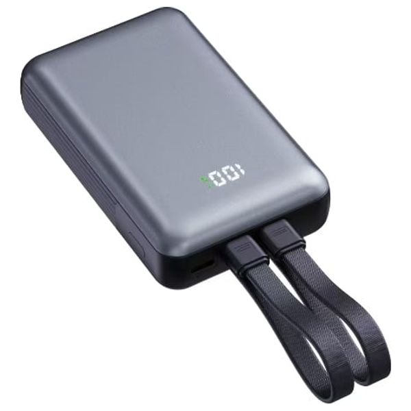  شاحن محمول ناين - PB 005 - بطارية بحجم 10000 مللي امبير - بقوة 35 واط - سلفر 