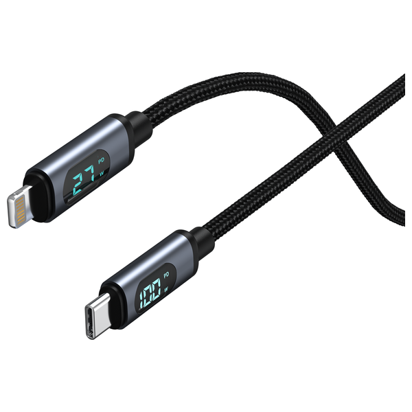  Nine CL 016 - Cable USB-C To Lightning - 1.2 m - 30W - Black 
