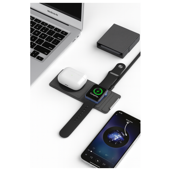  شاحن لاسلكي ناين بمنفذين - WLC 003 - بقوة 15 واط - اسود 