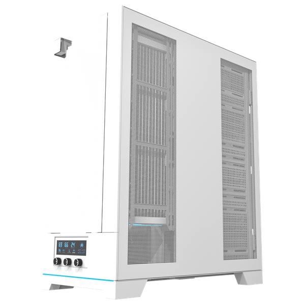  كيس كمبيوتر دارك فلاش DY450L برو - هيكل ATX فاخر مع مروحة تبريد واحدة - ابيض 