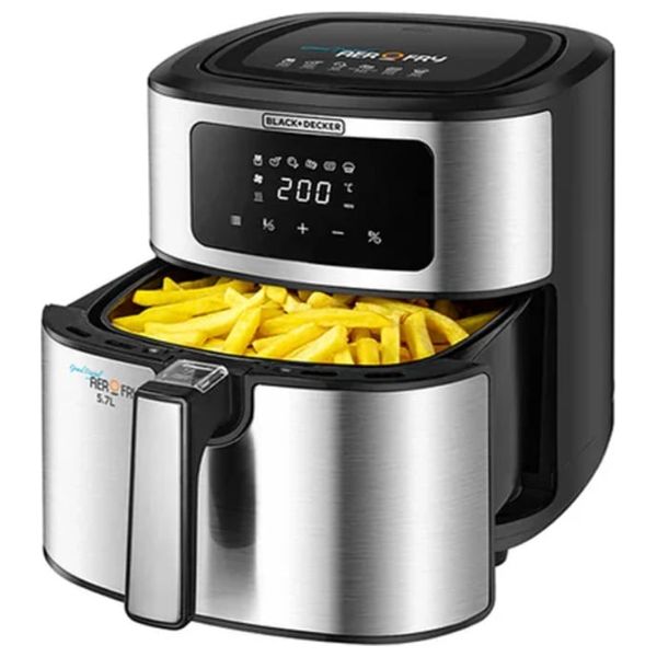  قلاية هوائية رقمية بلاك آند ديكر 12 في 1 - بسعة 5.7 لتر- ستانلس ستيل - بقوة 1500 واط 