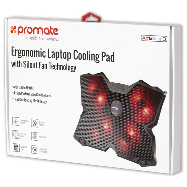 مبرد لابتوب بروميت - AirBase 3 - مراوح 4 - اسود