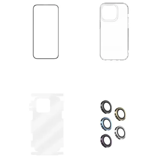 Green Lion 4 in 1 Screen and Camera Protection Pack for iPhone 14 Plus - Blue