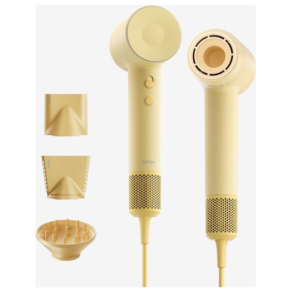 Laifen SE2 - High Speed Hair Dryer - 1400W - Smart Temperature Control - Yellow + Hair Brush