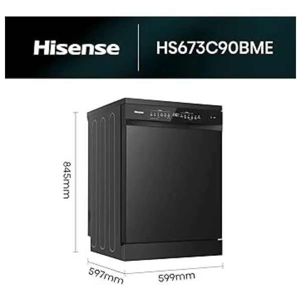  غسالة اطباق هايسينس HS693A90BXME - بسعة 16 سيت - اسود 