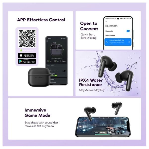 Oraimo OTW 324 - Bluetooth Headphone In Ear - Up to 38 hours - Bluetooth 5.4 - Black