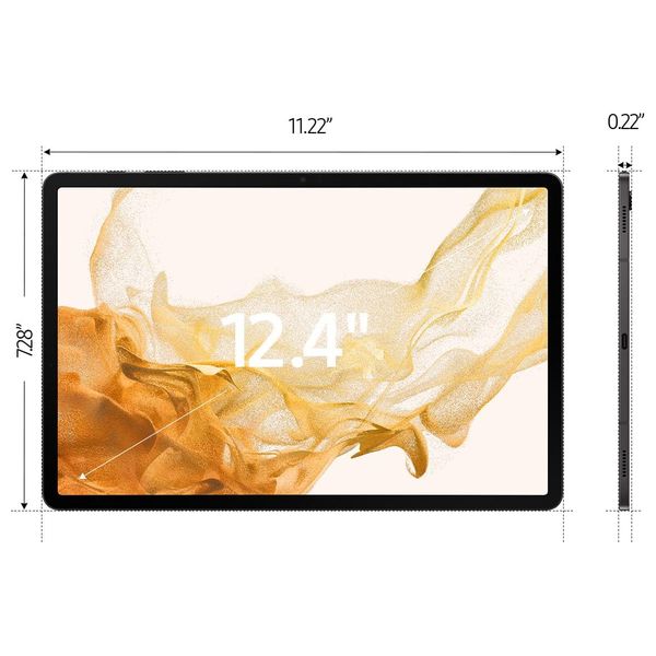  سامسونج كلاكسي تاب S8 بلس واي فاي - شاشة بحجم 12.4 انج - سوبر اموليد - بطارية بحجم 10090 مللي امبير - رمادي 