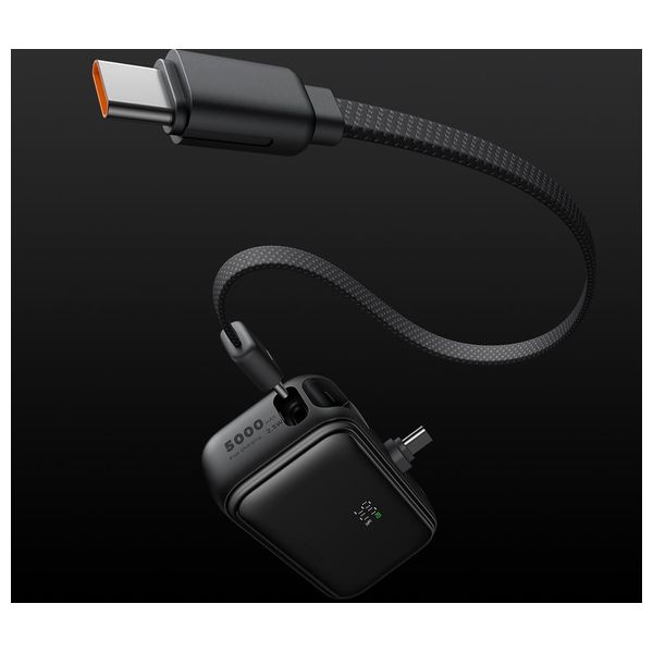  Mcdodo MC7760 - Power bank - 5000mAh - Fast Charging 22.5W - Built-in Cable USB-C - Black 