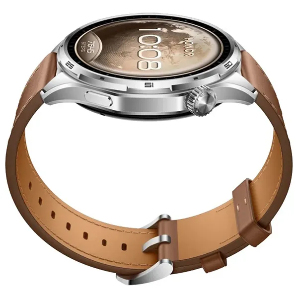  HONOR Watch 6 - Smartwatch - 1.46 Inch AMOLED Display - Dual-Band GPS - Leather Strap - Brown 