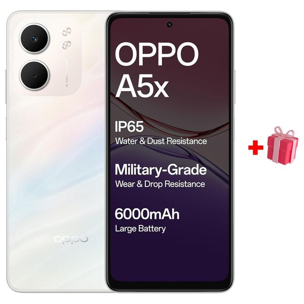 اوبو A5X - بشاشة 6.67-انج LCD, HD+ - سنابدراجون 6s 4G الجيل الأول ثماني النواة - 6000 مللي امبير, 45 واط + صندوق هدايا