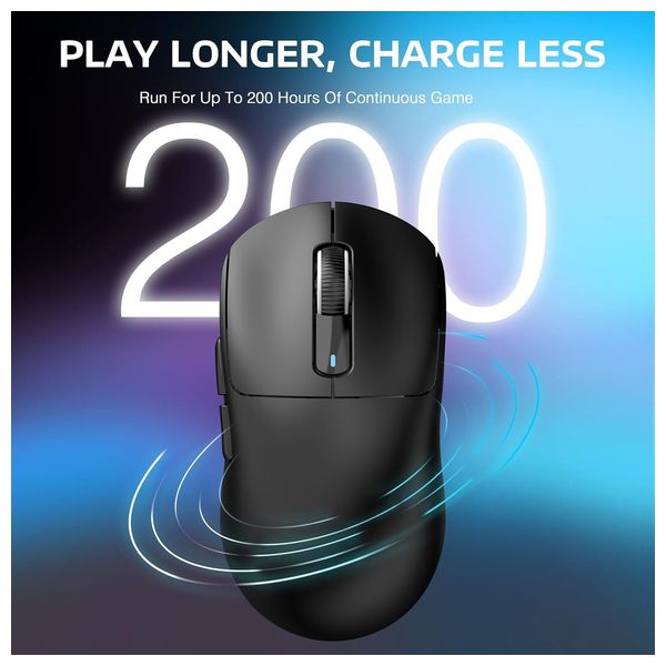  Attack Shark X3 - Wireless Gaming Mouse - Up To 200 hour - 26000 DPI - Black 