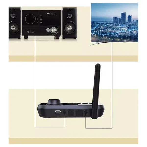  جهاز بورودو 3 في 1 لإرسال واستقبال الصوت وتقنية البلوتوث - اسود 