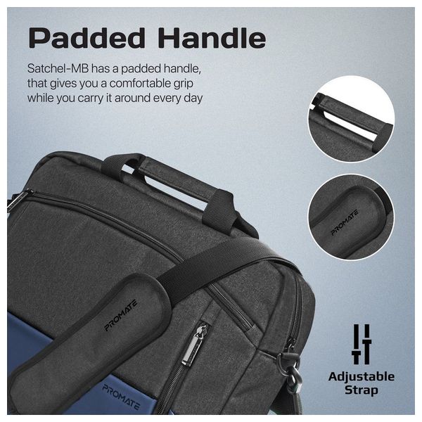  Promate SATCHEL MB - Laptop Bag - 15.6 Inch - Blue 