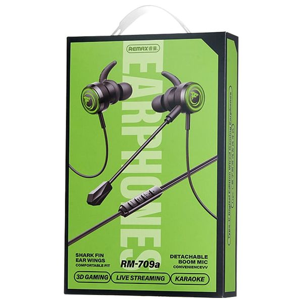  سماعة سلكية حول الاذن ريماكس - RM 709a - بطول 1.2 متر - يو اس بي سي - اسود 