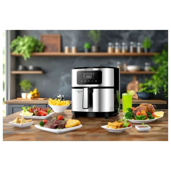  قلاية هوائية رقمية بلاك آند ديكر 12 في 1 - بسعة 5.7 لتر- ستانلس ستيل - بقوة 1500 واط 