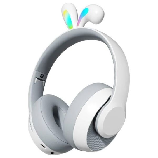  Porodo Soundtec Kids - Bluetooth Headphone Over Ear - LED - Wireless Bluetooth range up to 15 meters - Up To 15 hours - Gray 
