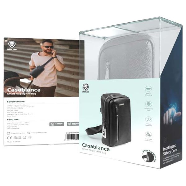 Green Lion GNCASFPBGBK - Casa Blanca Smart Fingerprint Bag – Black 
