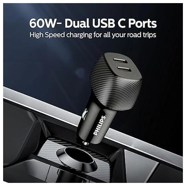  Philips DLP5522C - Car Charger - 60W - Black 